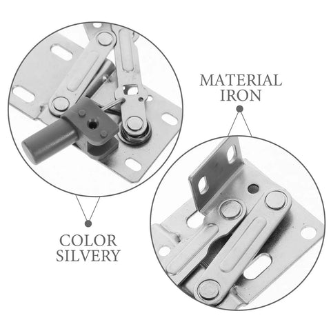 Two Pack 45 Degree Soft Close Cabinet Hinges With Damping, silver iron material, close-up view of pivot mechanism