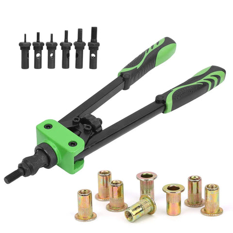 Rivet Nut Setting Kit With Ergonomic Rubber Grip For Comfort And Efficiency, Durable Alloy Steel Construction, components shown