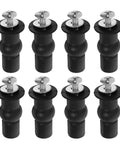 8 Piece Toilet Seat Mounting Kit With Expanding Screws Rubber Washers And Nuts For Metal Mounting Hardware DIY Friendly Tool Free Installation Black Universal Fit Secure And Stable Fixation, eight black toilet seat bolts