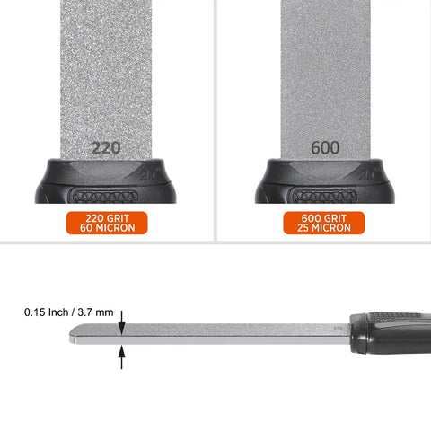 Dual Grit Diamond Sharpening Stone File With Angle Guide 220 And 600 Grit Tool Sharpener for various blades and chisels