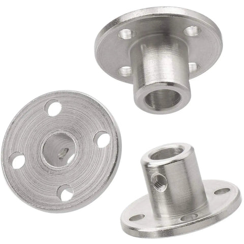 2 Pack 6mm Flange Coupling Connector For DIY RC Motors Beefy Steel Shaft Coupler Accessory silver finish with 6mm bore and 10mm outer diameter