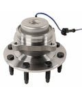 Heavy Duty Front Wheel Bearing And Hub Assembly Fits 2018 To 2021 Chevy Gmc Express Savana 2500 3500 6.6L V8 Rwd close-up view of assembly with sensors.