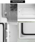 Details of waterproof seal and hinge of Heavy Duty Carbon Steel Electrical Enclosure 16x12x8 With Grip Tight Lock And Hinge Nema 4x Weatherproof Utility Box.