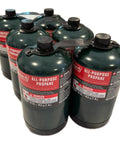Pre Filled 1 Lb Propane Cylinders Six Pack For Camping And Outdoorsy Adventures Durable Steel Build Green Color Ideal For Propane Stoves Tabletop Grills Torches And Portable Appliances Made In The US