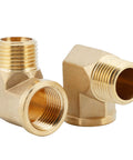 Two Piece Brass Street Elbow Pipe Fitting Half Inch NPT Male To Half Inch NPT Female 90 Degree Barstock Adapter