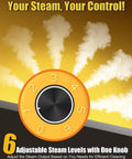 6 adjustable steam level knob for Get That Shine Heavy Duty Handheld Steam Cleaner 1500W for efficient cleaning.