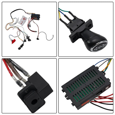 Ride On Car Wire Harness And Switch Conversion Kit with Two Point Four G Remote and Smooth Start, components close-up