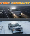 3 Pack LED Cab Marker Lights White Smoke Lens For Chevy Silverado 1500 2500HD 3500HD And GMC Sierra 1500 2500HD 3500HD Fitment