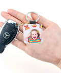 Sublimation Keychain Blanks Set PU Leather Heat Transfer Key Rings Eight Pack White Sublimating Surface With Black Leather Backing