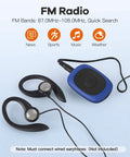 8GB Clip MP3 Player With FM Radio Shuffle Sweatproof Silicone Case For Gym Running Outdoors On The Go Clip On Design