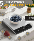 Rechargeable Digital Kitchen Scale Your Go To Helper For Home Cooks With 33 Lb Capacity And 1g And 0.05oz Precision Type C Stainless Steel