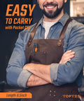 Man wearing apron with Portable Combustible Gas Leak Detector With Audible Alarm and Bright Visual LED in pocket clip