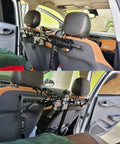 2 Pack Seat Back Rifle Rack For Truck And Car, Flexible Gun Holder Slings installed on rear seat, no rifles included, easy install
