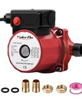 Hot Water Recirculating Pump With Stainless Steel Head And Aluminum Housing Three Quarter Inch NPT 93 Watt For Domestic Water Heater System Brass Fittings And Water Stop Included Built To Last