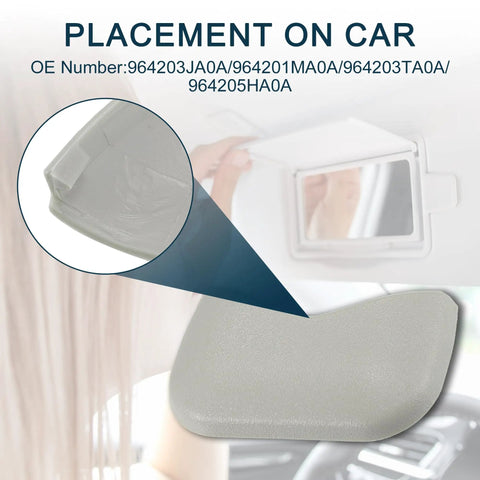 Gray Sun Visor Clip Bolt Cover Fits Nissan Pathfinder Altima Murano Rogue Maxima 2013-2021 Models 964203JA0A Placement Guide