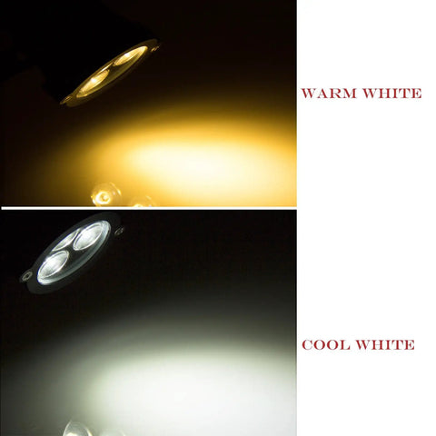 Outdoor LED Landscape Up Down Light Spotlight Low Voltage 12V warm and cool white beam comparison