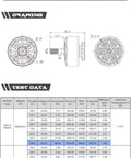 Specifications and components of Beefy Bando 2207 2207.5 1960KV FPV Brushless Motor for 6S LiPo with 5mm output shaft