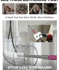 Hella Pro Max Electrician Wire Puller Tugger Automatic Brushless Wireless Cable Feeder with conduit and wire setup demonstrating tool use.
