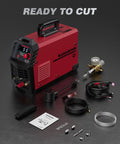 55A Plasma Cutter With NonTouch Pilot Arc And Dual 120 240 Volt IGBT Inverter Large LED Display Half Inch Clean Cut Post Flow 2T 4T Built For DIY Newbies And Pro Projects with accessories shown
