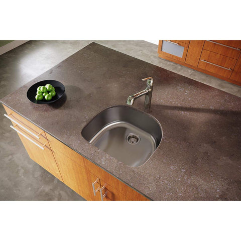 Dayton DXUH2118 Single Bowl Undermount Stainless Steel Kitchen Sink For 27 Inch Cabinets, seamless countertop installed