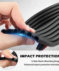 Close-up of self-adhesive rubber bumper guard showing 6-hole shock absorption for 5 Pack Car Bumper Protectors With Anti Collision Design Self Adhesive Rubber Front And Rear Bumper Guards With 6 Hole Shock Absorption Easy Peel And Stick Durable SUVs And Trucks Bumper Shield For Most Models.