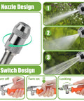All Metal 29 Inch Sprayer Wand For Tank Sprayers With Stainless Steel Extension Tubes And Brass Barbs One Quarter Inch And Three Eighths Inch Joints Heavy Duty Lawn Care And Plant Watering Accessory showing nozzle and switch design