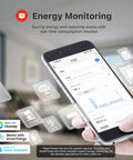 Smartphone app displaying energy usage for Zigbee Smart Plug With Real Time Power Monitoring 15 Amp Outlet Zigbee Repeater