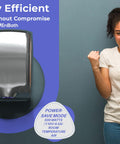 Two Pack Commercial Hand Dryer For Bathrooms Ultra Fast Drying In 9 To 11 Seconds High RPM Motor Stainless Steel Finish