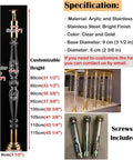 Premium Clear Acrylic Stair Spindles Deck Railing Kit With Slick Transparent Finish And Straight Up Easy Install Hardware specifications and screws included.