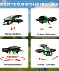 Epic Kids RC Helicopter With 360 Degree Propeller Protection, Altitude Hold And Gyro Stabilization showing movement directions indoors