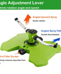 Heavy Duty Two Arm Sprinkler With Brass Nozzle For Big Yards And Gardens showing adjustable spray arms and filter screen