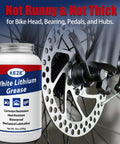 Premium White Lithium Grease Multi Purpose Lubricant for bike head, bearing, pedals, and hubs with corrosion resistance.