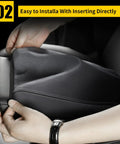 Installing Center Console Cover For 2013 To 2018 Nissan Altima Armrest Leather Black With Black Stitching, easy and direct insert