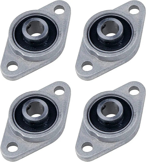 10 Pack KFL08 Self Aligning Pillow Block Flange Bearing Shaft 8mm Bore CNC FL08CNC Zinc Alloy For Machinery DIY Projects And CNC Machines Workhorse Zinc Alloy Construction For Long Life In Shops, 4 bearings shown