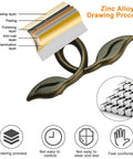 Diagram of Vintage Style Leaf Drawer Pulls for Cabinets and Dressers in Bronze Finish Premium Zinc Alloy Handles With Anti Corrosion Coating.