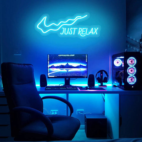 Just Relax LED Neon Sign For Walls USB Powered Light Up Decor With On Off Switch Ideal For Party Office Kids Room
