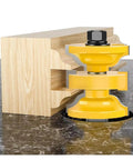 Pro 3-Piece T Slot Router Bit Set With Bearings For Precision Wood Milling Joinery And Rabbeting 8mm 12mm Shank Sizes close-up of router bit in use on wood