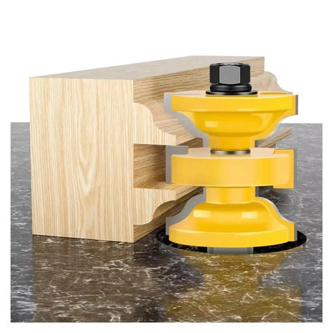 Pro 3-Piece T Slot Router Bit Set With Bearings For Precision Wood Milling Joinery And Rabbeting 8mm 12mm Shank Sizes close-up of router bit in use on wood