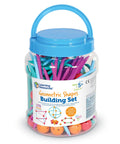 Geometric Shapes Building Set For Kids Ages Five And Up 170 Pieces Kid Friendly Hands On Math Learning Kit jar with sticks and connectors