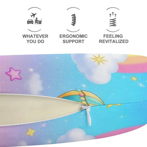 U Shaped Neck Pillow For Travel And Napping Super Lightweight Comfy Reusable multi functional pillow with unicorn design.