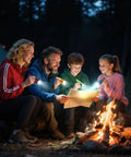 Family using Four Pack High Power Glow In Dark Mini LED Flashlights Aluminum Body Impact Resistant Portable Emergency Lamp outdoors.