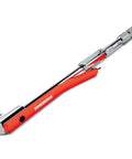 Beefy Half Inch Drive Deflecting Beam Torque Wrench with Audible Click Accurate 20 to 220 Ft Lbs Built to Last for Auto Industrial and Home Garage Everyday Use, red handle, metal beam.
