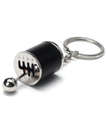 Six Speed Manual Transmission Gear Shift Keychain With Realistic Moving Gears And Clickable Shifter Durable Black Metal Car Accessory