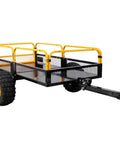 Tow Behind Dump Cart With 1000 Lb Load Capacity And Built-Tough Solid Steel Bed For ATV UTV Lawn Mower Tractor Yard And Farm Hauling