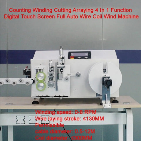 Heavy Hitter Automatic Cable Winding Reel With Digital Meter Counter And Precision Cutting Touchscreen for structured wiring setup.