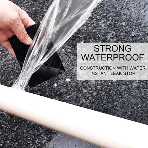 Flexible Rubberized Waterproof Tape 4 Inch 5 Foot Patch And Seal For Leaks Works Underwater Like A Boss applied to water leak