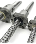 High Speed Sfy Ball Screw Kit With Anti Backlash Preload Nut And Bk Bf Bearing Caps showing three polished steel shafts.
