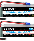 Two Pack 6S 3300mAh LiPo Battery EC5 60C Soft Case 22.2V for RC Plane Quad Helicopter Car Boat Truck, high discharge power
