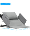 Electric Power Lifting Adjustable Bed Back Rest For Patient Back Support Helps Elderly Sit Upright On Firm Platform, grey fabric, 33" x 43".