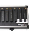 1/2 Inch Shank 7 Piece Indexable Carbide Turning Tool Set With 10 Extra TiN Coated Inserts For Pro Grade Smooth Cutting Of Mild Steel And Cast Iron MGEHR0 Holders Included in case